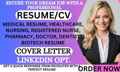 I will write healthcare registered nurse medical nursing professional resume or cv