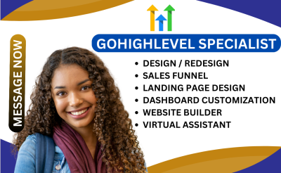 I will design go high level website highlevel sales funnel automation affiliate setup