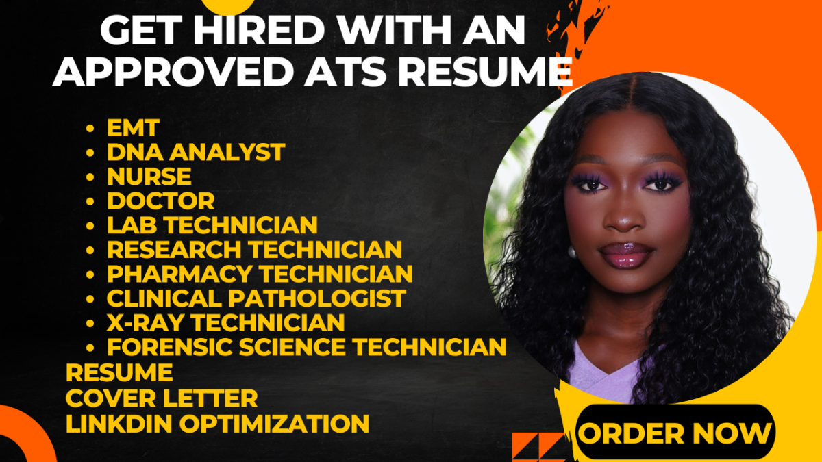 I will write a lab technician resume, dna analyst, pharmacy technician, emt ats resume