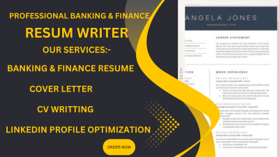 I will write a banking, finance resume, cover letter, cv, linkedin optimization