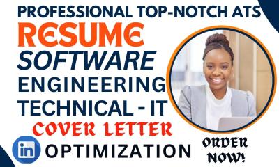 I will write engineering resume, software engineer, technical, IT, and civil resume