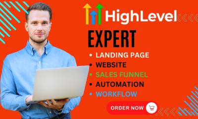 I will gohighlevel automation, gohighlevel sms, gohighlevel website, ghl landing page