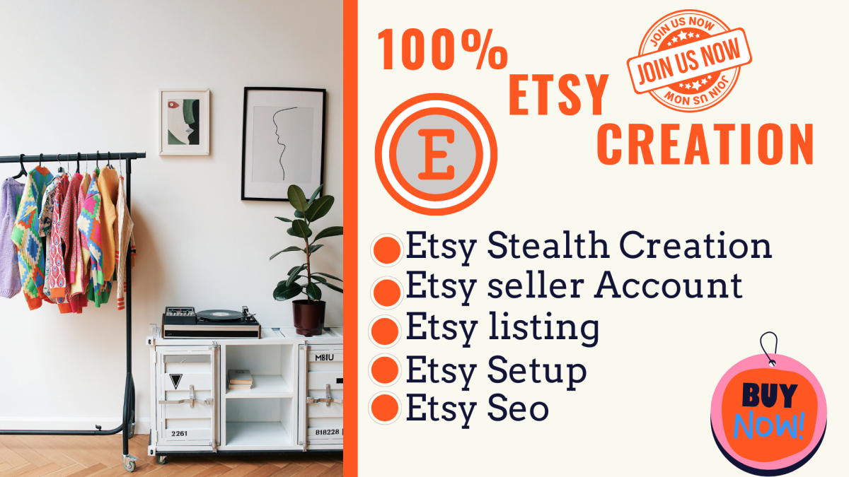 I will create a verified unsuspended etsy seller account, esty seo