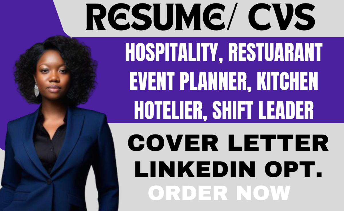 I will hospitality, restaurant, tourism, hotelier, kitchen, chef, shift leader resume