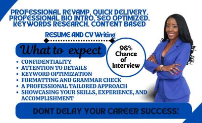 I will craft compelling CV maker, resume, cover letter and LinkedIn optimization