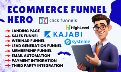 I will build Clickfunnels sales funnel, GoHighLevel landing page, Systeme.io, Kajabi, Membership