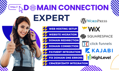 I will fix DNS error, connect, transfer domain to WordPress, Wix, website, Shopify, Squarespace