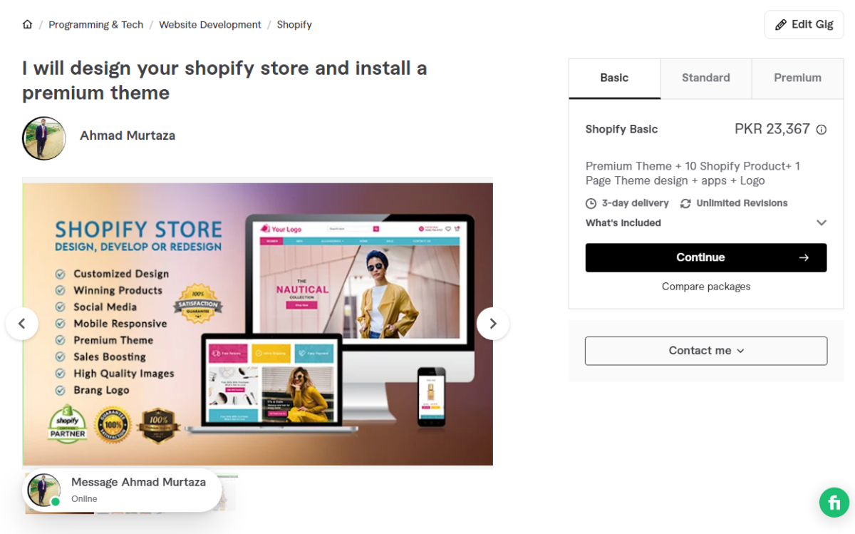 I will design your Shopify store and install a premium theme