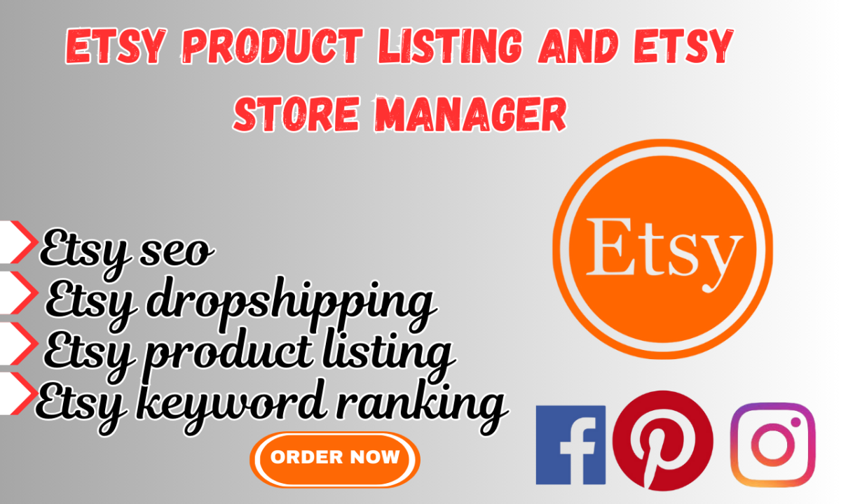I will create Etsy product listings in the Etsy Store and Etsy Store Manager
