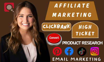 I will provide clickbank high ticket products, do clickbank affiliate link promotion