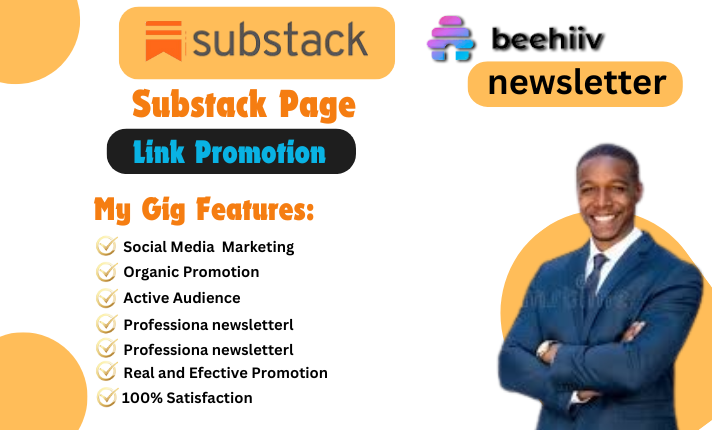 I will do Substack promotion, Substack page, Substack link promotion to active audience