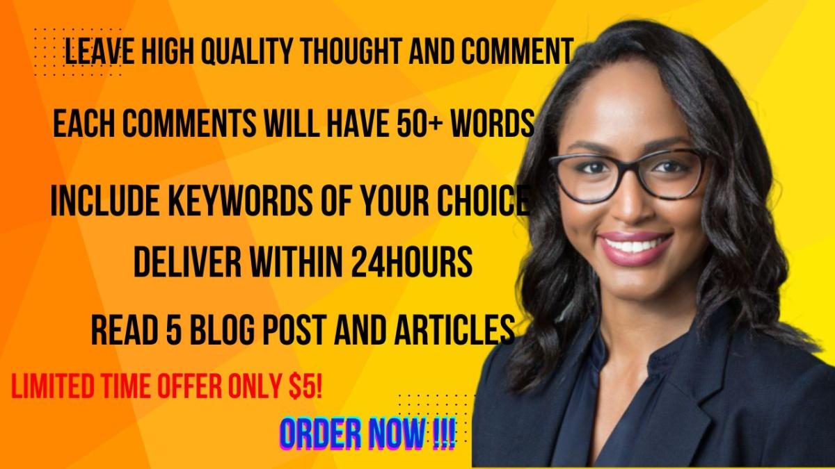I will write an 80 word comment on your blog, article and website