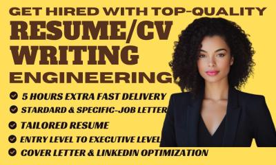 I will write industry specific engineering resumes and cover letters with fast delivery