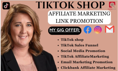 I will set up affiliate link promotion and marketing, tiktok shop affiliate marketing