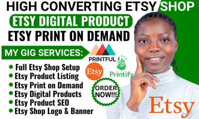 I will setup etsy print on demand, etsy seo, print on demand for etsy shop, etsy pod