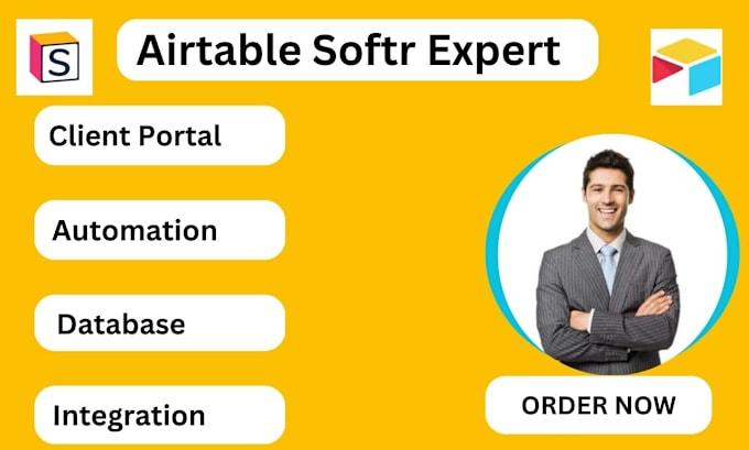 I will set up airtable softr job board webapp client portal jotform