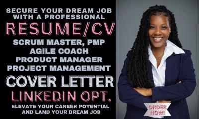I will write ATS Scrum Master Resume, PMP, Product Owner, Manager, and Agile Resume