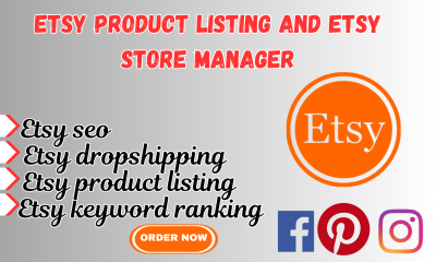 I will create Etsy product listings in the Etsy Store and Etsy Store Manager