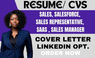 I will expertly compose sales strategies for sales, saas, and Salesforce resume