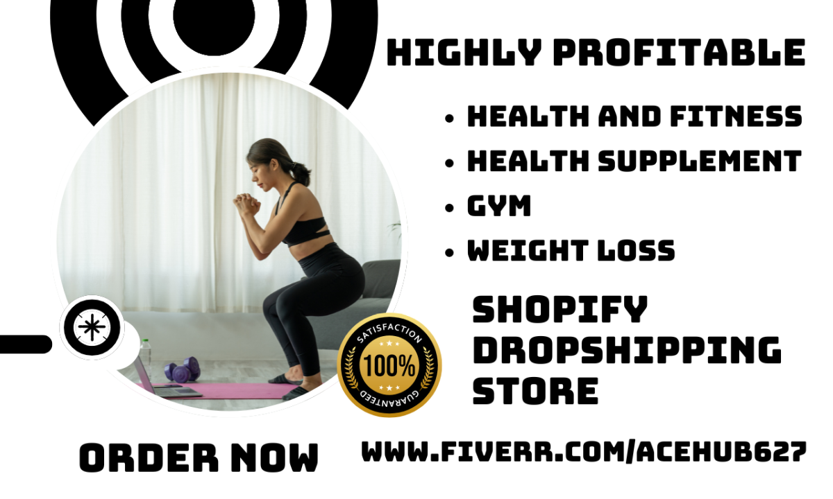 design health and fitness shopify store gym yoga supplement weight loss website