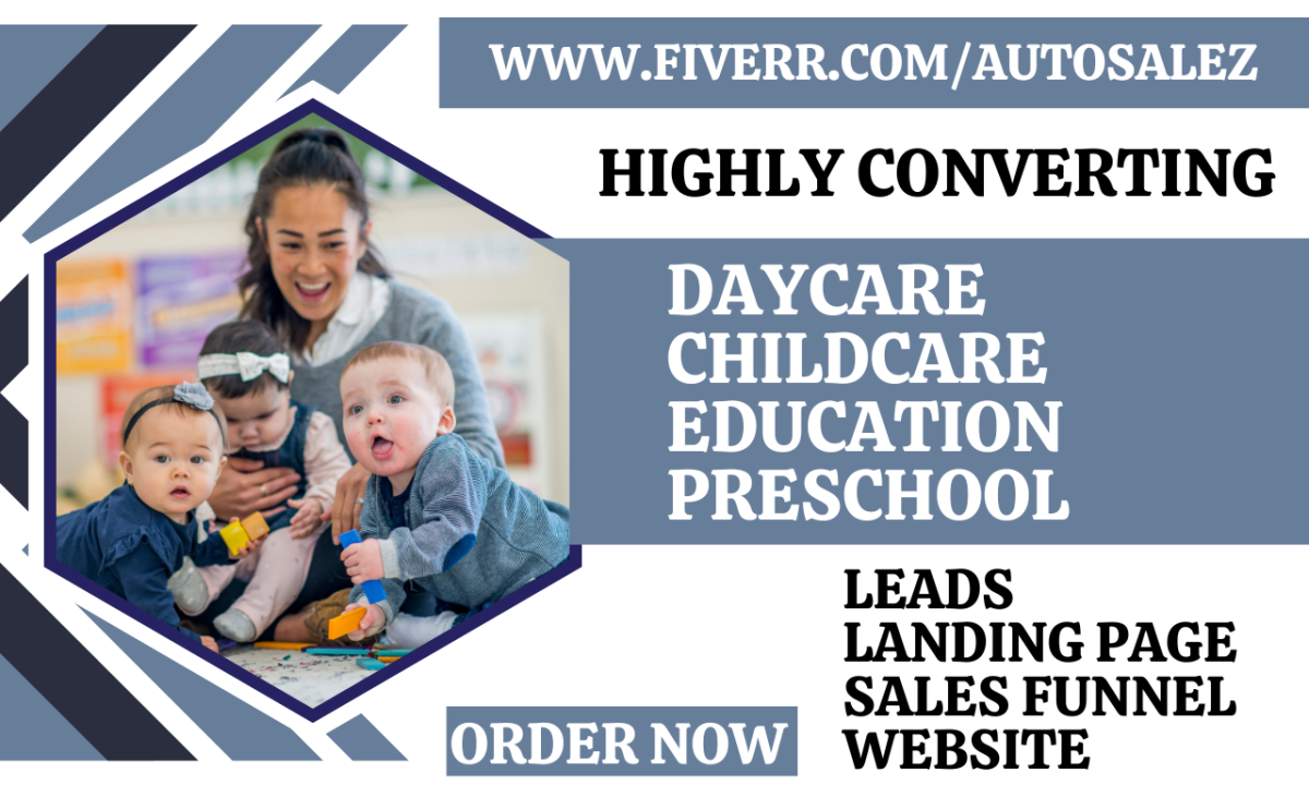 generate daycare leads preschool childcare landing page education sales funnel