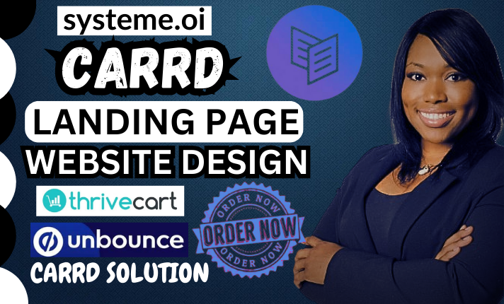 I will carrd landing page design carrd website carrd co redesign thrivecart systeme io