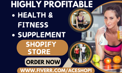 design brand health and fitness shopify supplement store health product website