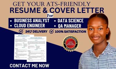 I will build ats data science,cloud engineer, QA manager, business analyst, web3 resume