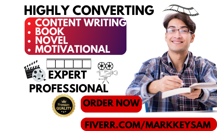 write highly converting content writing novel book motivational content writing