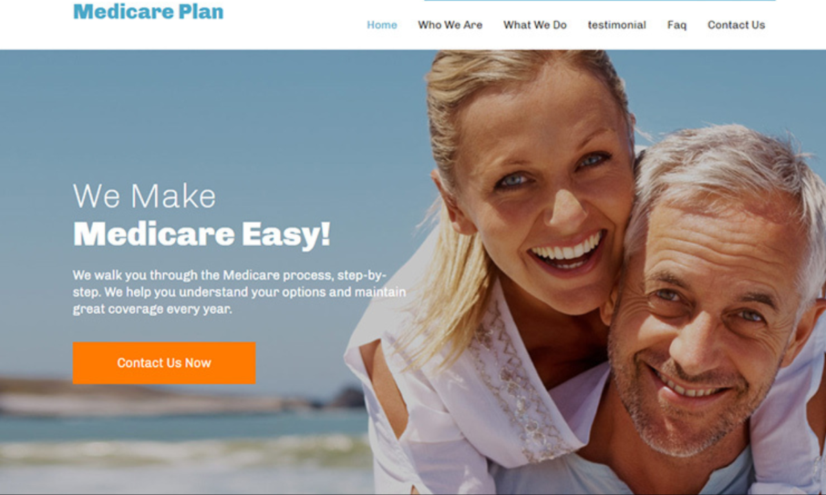 design healthcare website life insurance home care aca medicare wix wordpress