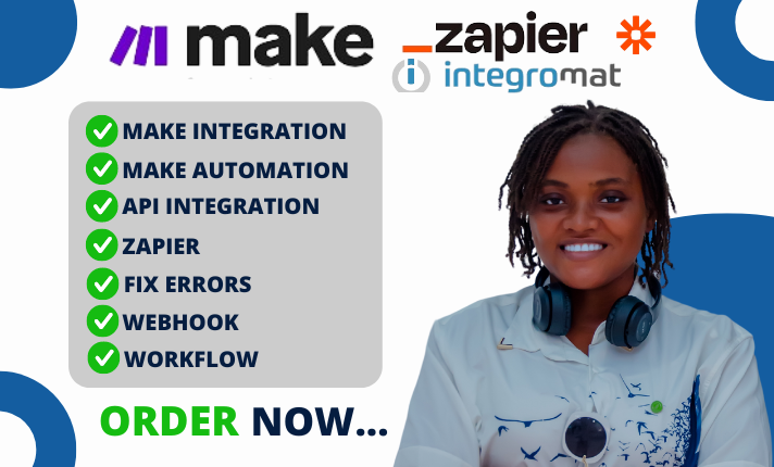 I will setup make com workflow integromat fix make com automation openai integration va