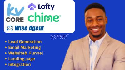 I will setup your lofty CRM, chime, kvcore rei geeks idx website