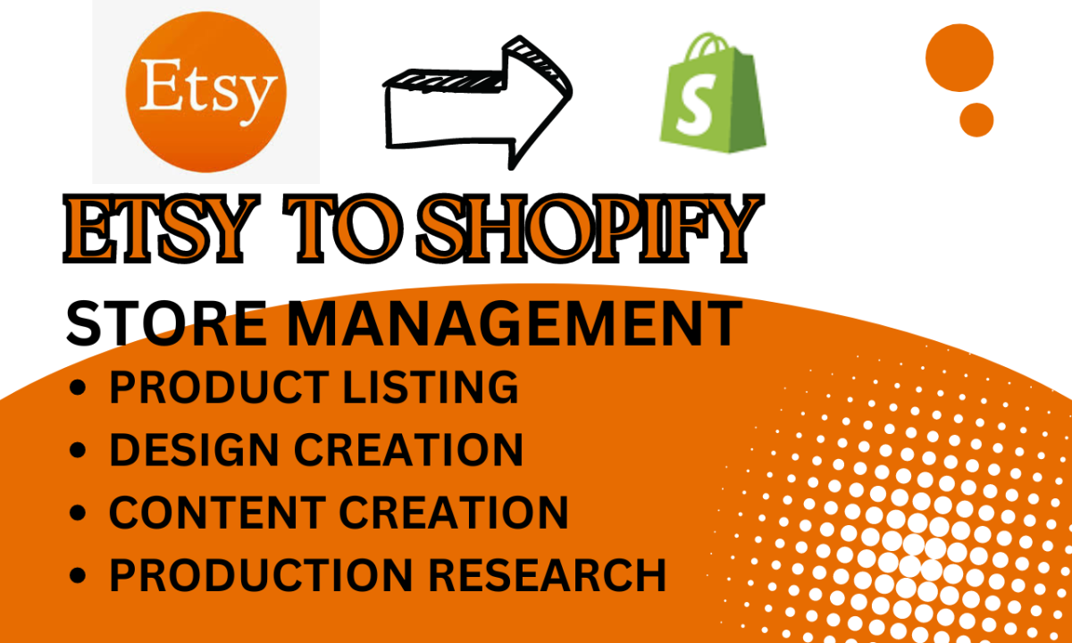 I will do etsy dropshipping to shopify dropshipping