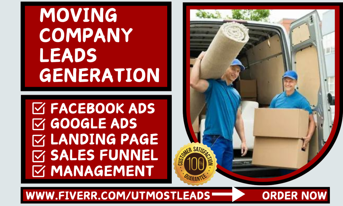 I will generate hot moving company leads logistics freight shipping moving landing page