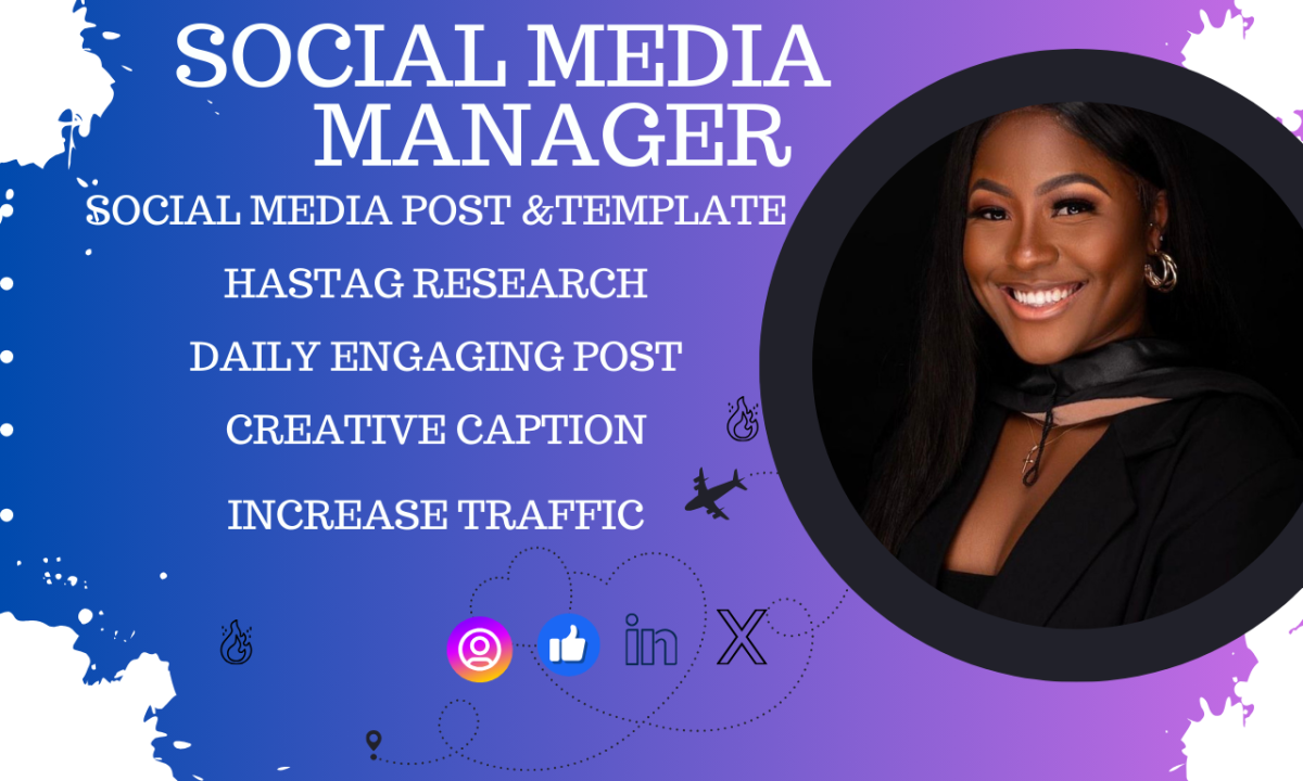 I will create and schedule post manage social media via Hootsuite, Social Pilot, Buffer