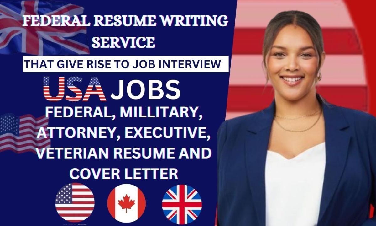I will write professional resumes for federal, military, and attorney to get you a job