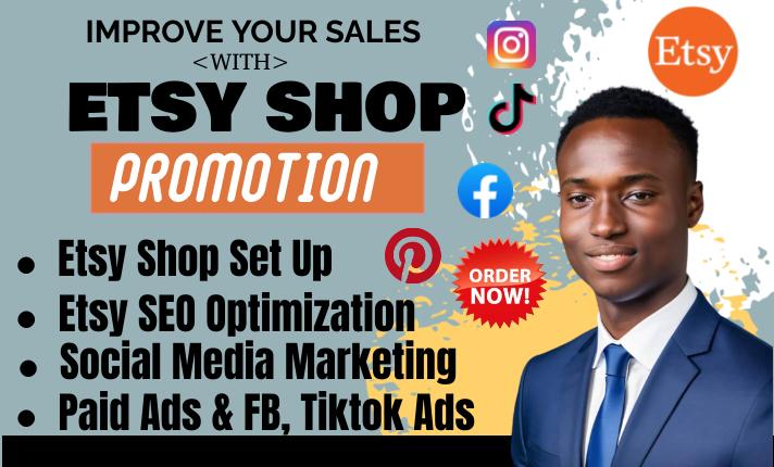 I will do etsy shop promotion etsy seo listing etsy traffic to boost etsy sales