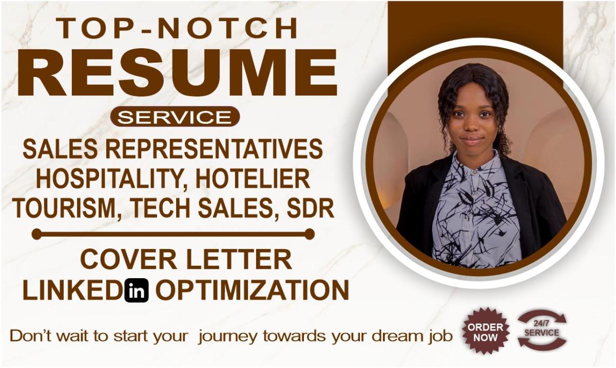 I will write hospitality, tourism, marketing, banking, sdr, resume and cover letter