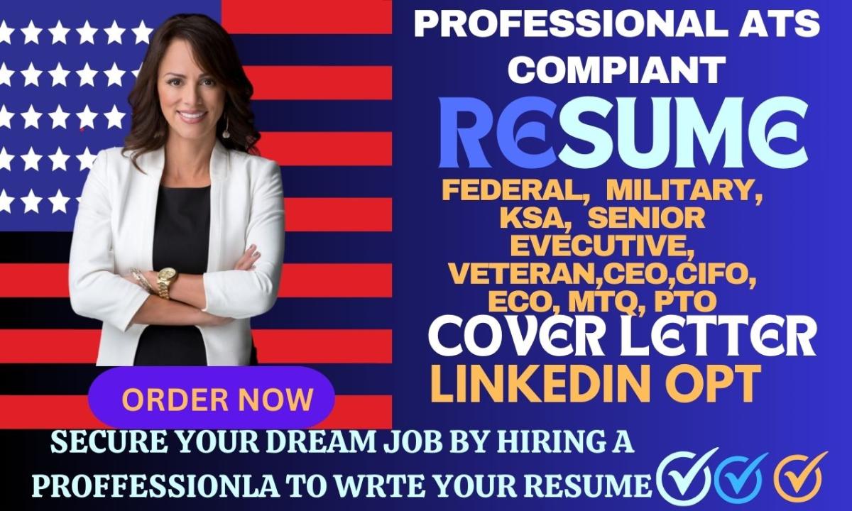 I will deliver federal resume generates interview, ksa, ecq, mtqs, ptqs for USA jobs