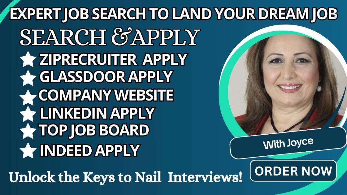 I will search and apply jobs, remote jobs, apply for jobs, job application
