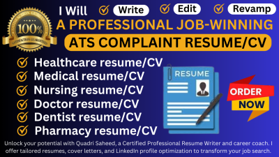 I will write healthcare medical nursing doctor dentist pharmacy resumes cover letter