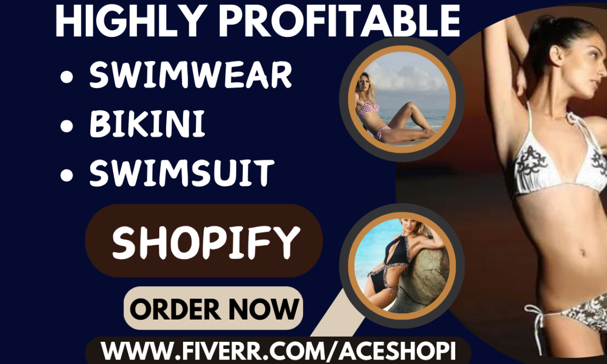 I Will Design Swimsuit Accessories Beachwear Bikini Shopify Store Website