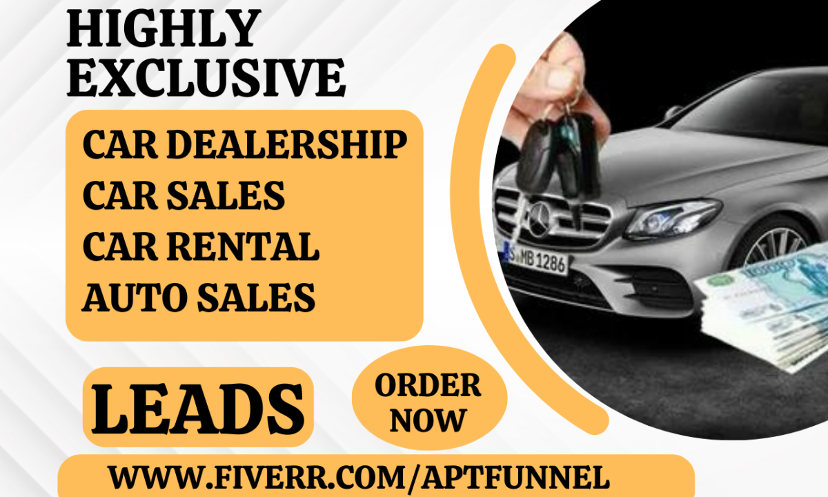I will generate car dealership car sales lead car rental landing page auto sales funnel