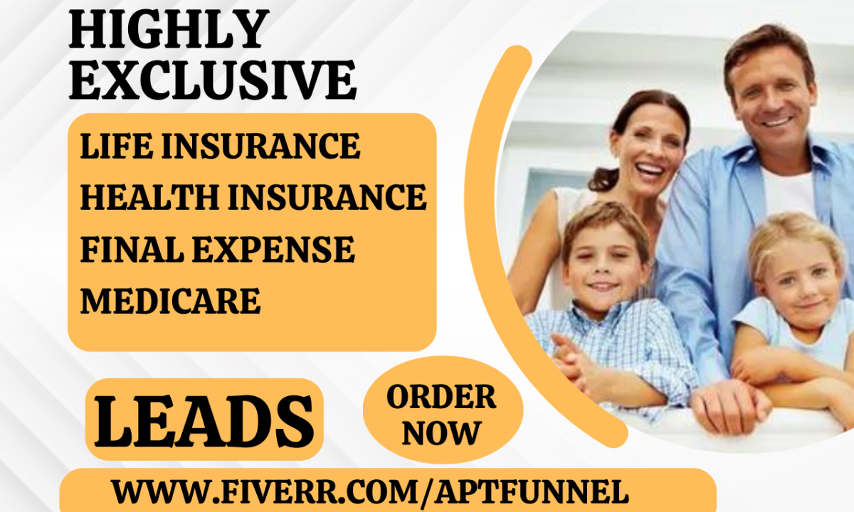 I will generate life insurance aca lul leads final expense landing page medicare funnel