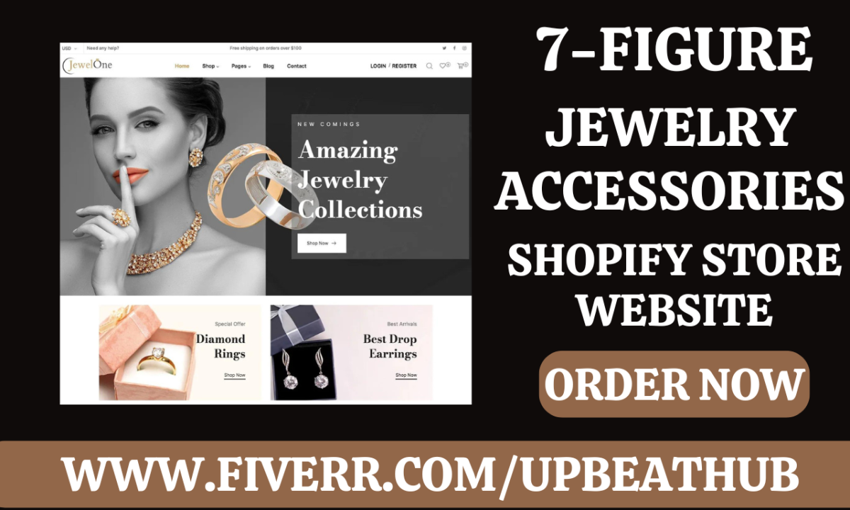 Design 7 Figures Shopify Jewelry Store – Jewelry Store Redesign – Jewelry Website