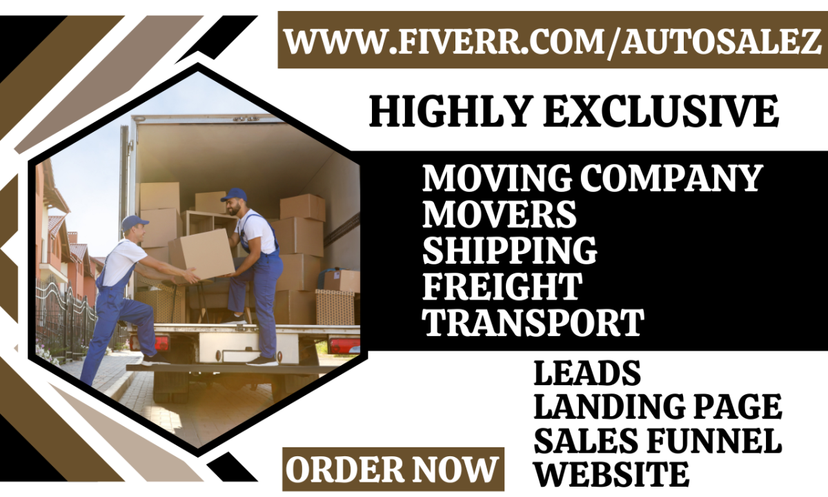 Generate Moving Company Leads Shipping Landing Page Freight Movers Sales Funnel