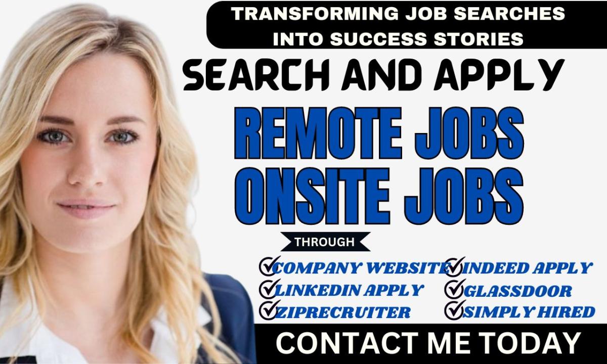 I will search and apply 100 remote, onsite jobs application using reverse recruit