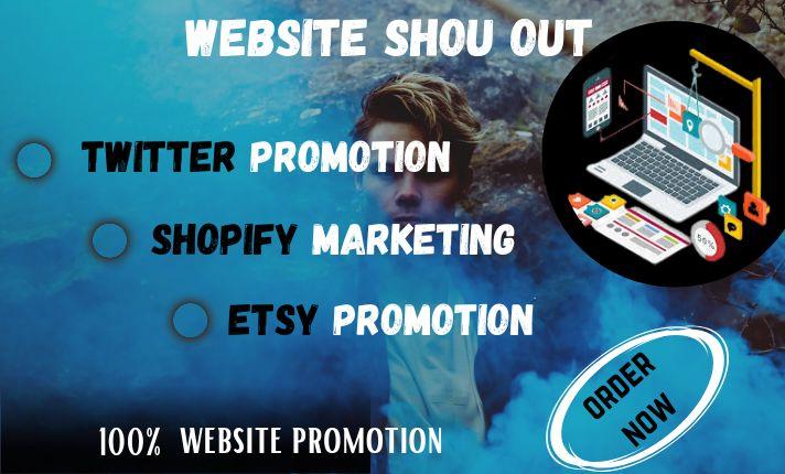 I will do Shopify Etsy shoutout promote website to USA UK active audience