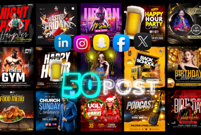 I will pro 5 social media designs, posts, banner ads