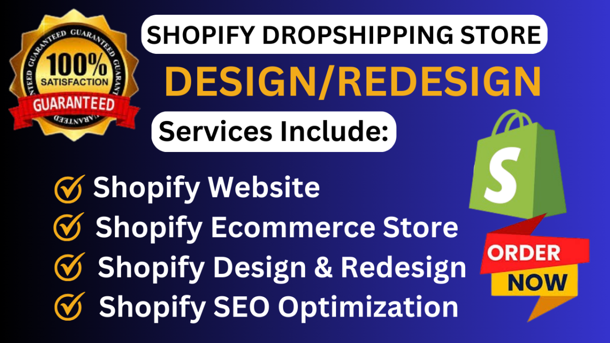 I will build Shopify dropshipping store Shopify website Shopify sales Shopify redesign